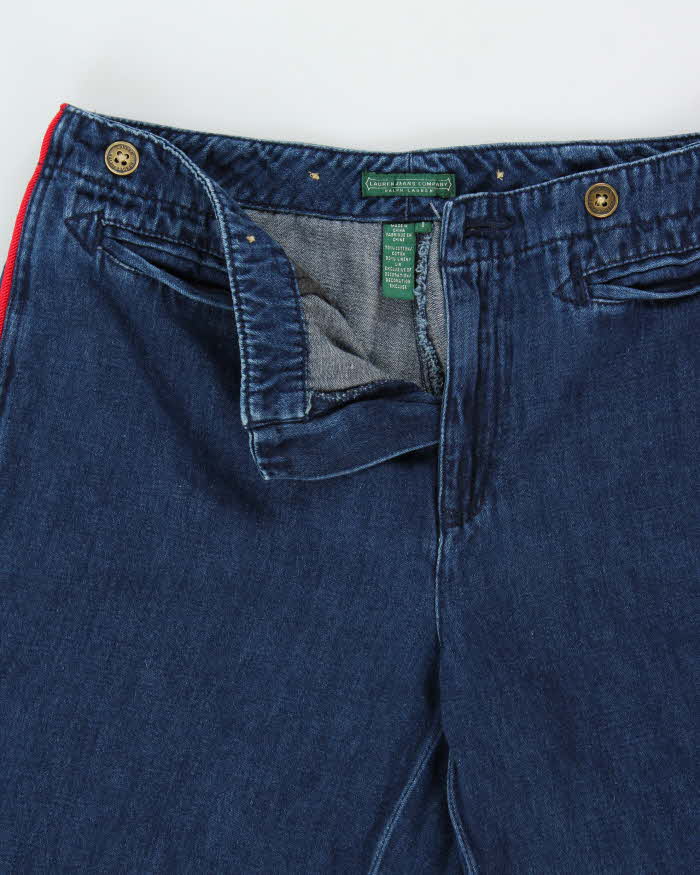 Vintage Y2K 00s LRL Lauren Ralph Lauren Women's Linen Blend Mid Rise Flared Denim Jeans - W32 L27