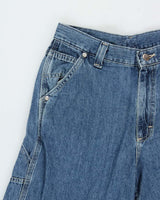 Vintage 1997 Lee Women's High Waisted Denim Wide Leg Riveted Dungaree Fit Carpenter Jeans - W28 L27