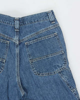 Vintage 1997 Lee Women's High Waisted Denim Wide Leg Riveted Dungaree Fit Carpenter Jeans - W28 L27