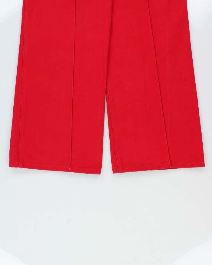 Isabel Marant Red Women's Parsley High-Rise Panel Pocket Wide Leg Flared Jeans - W29 L32