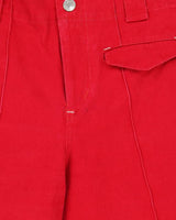 Isabel Marant Red Women's Parsley High-Rise Panel Pocket Wide Leg Flared Jeans - W29 L32