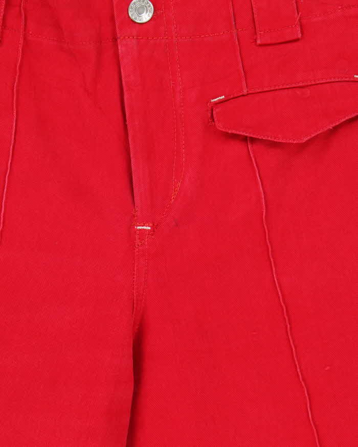 Isabel Marant Red Women's Parsley High-Rise Panel Pocket Wide Leg Flared Jeans - W29 L32