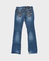 Vintage Y2k 2000s Miss Me Rhinestone Studded Bootcut Jeans - W27 L32