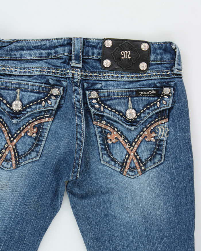 Vintage Y2k 2000s Miss Me Rhinestone Studded Bootcut Jeans - W27 L32