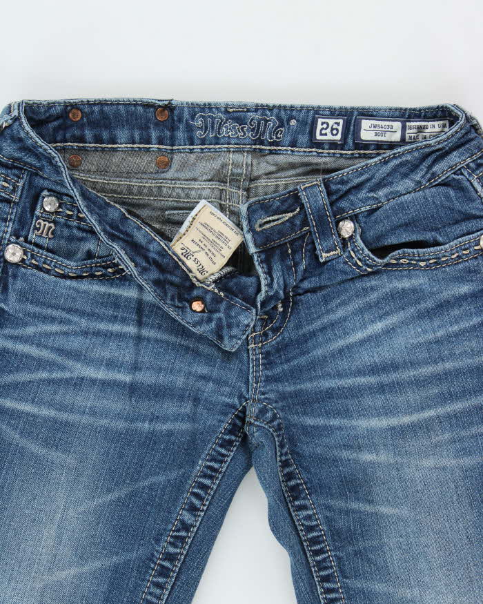Vintage Y2k 2000s Miss Me Rhinestone Studded Bootcut Jeans - W27 L32