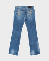 Vintage Y2k 2000s Miss Me Embroidered Rhinestone Studded Bootcut Jeans - W32 L32