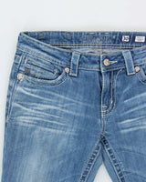 Vintage Y2k 2000s Miss Me Embroidered Rhinestone Studded Bootcut Jeans - W32 L32