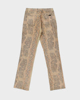 Vintage 1990s Guess U.S.A Women's Mid-Rise Croc Print Slim Bootcut Canvas Denim Jeans - W30 L31
