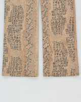 Vintage 1990s Guess U.S.A Women's Mid-Rise Croc Print Slim Bootcut Canvas Denim Jeans - W30 L31