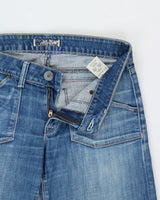 Vintage Y2K 00s Hudson Women's Low-Rise Distressed Denim Patch Pocket Bell Bottom Flared Jeans - W30 L31