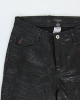 Vintage 1990s Guess Jeans Coated Embossed Crocodile Print Jeans - W30 L32