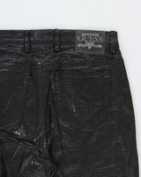 Vintage 1990s Guess Jeans Coated Embossed Crocodile Print Jeans - W30 L32