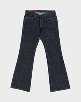 Vintage Y2K 00s Adriano Goldshmied Women's Low-Rise Raw Denim Made In USA Club Bootcut Flared Jeans - W29 L34