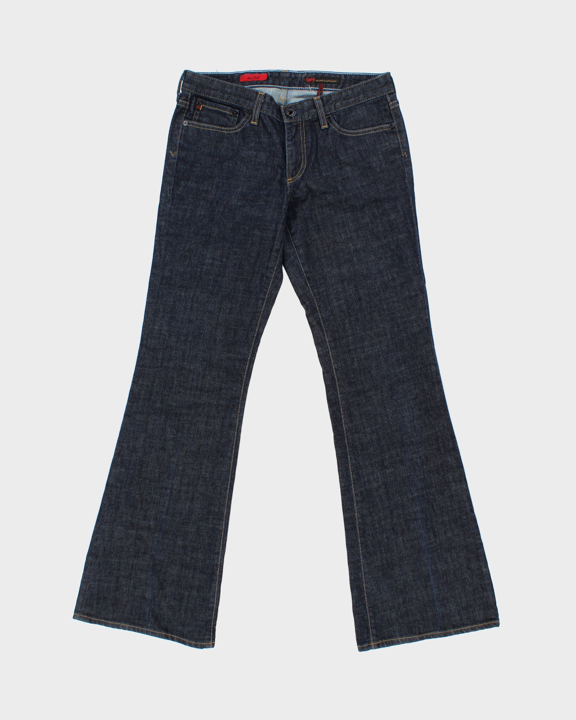 Vintage Y2K 00s Adriano Goldshmied Women's Low-Rise Raw Denim Made In USA Club Bootcut Flared Jeans - W29 L34