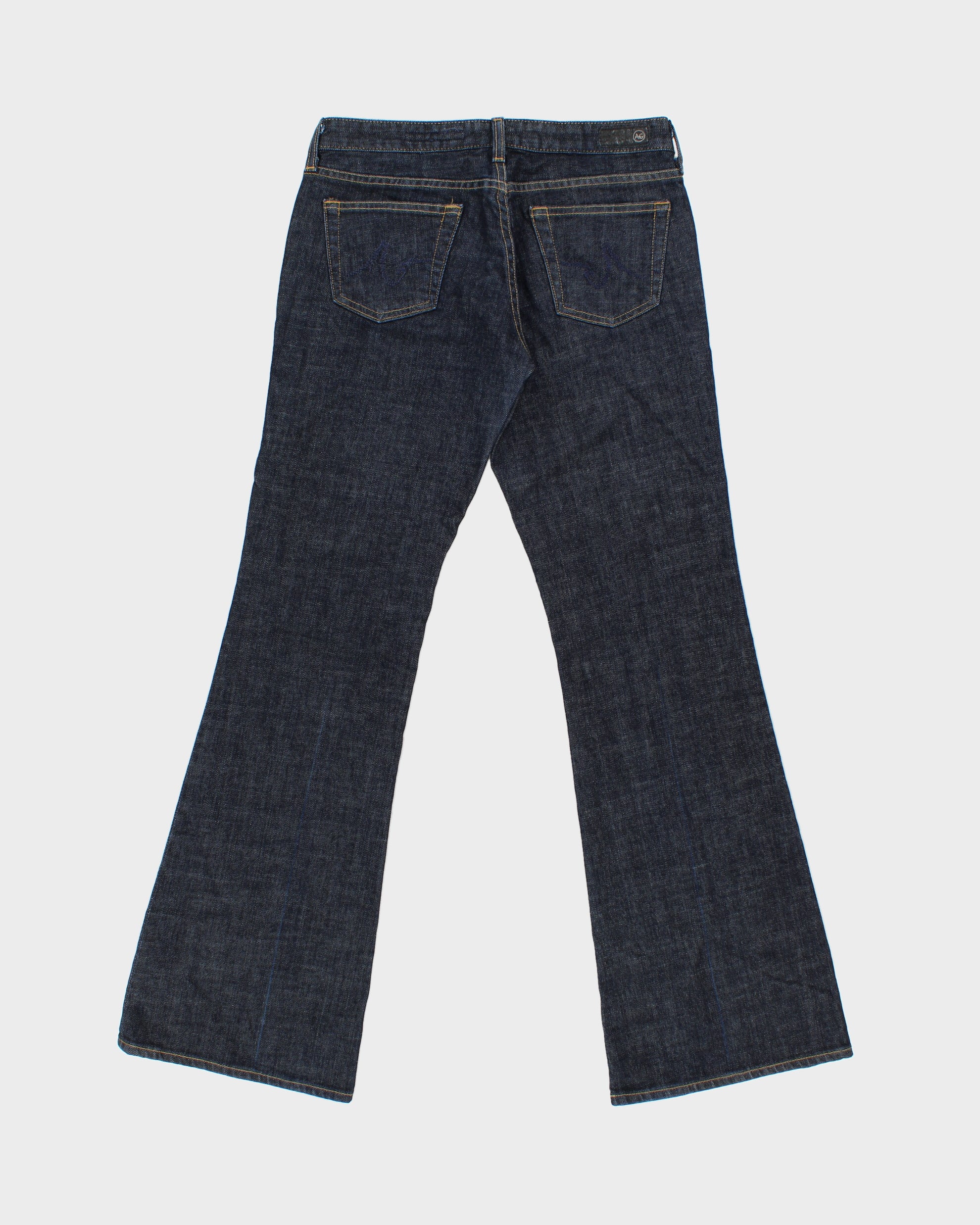Vintage Y2K 00s Adriano Goldshmied Women's Low-Rise Raw Denim Made In USA Club Bootcut Flared Jeans - W29 L34