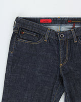 Vintage Y2K 00s Adriano Goldshmied Women's Low-Rise Raw Denim Made In USA Club Bootcut Flared Jeans - W29 L34