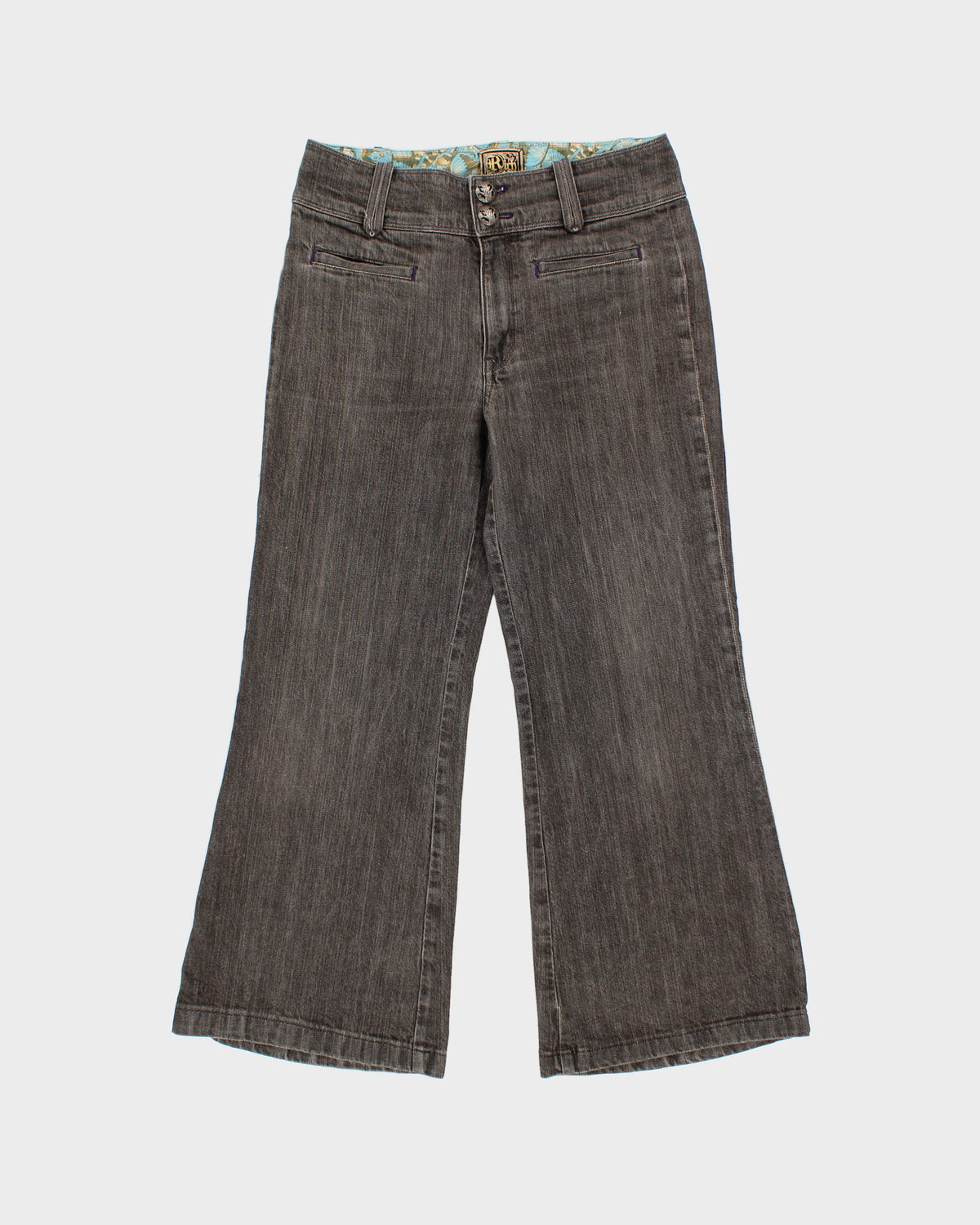 Vintage Y2K 00s Rich &amp; Skinny Women's Mid-Rise Stone Wash Denim Made In USA Bootcut Flared Jeans - W32 L30