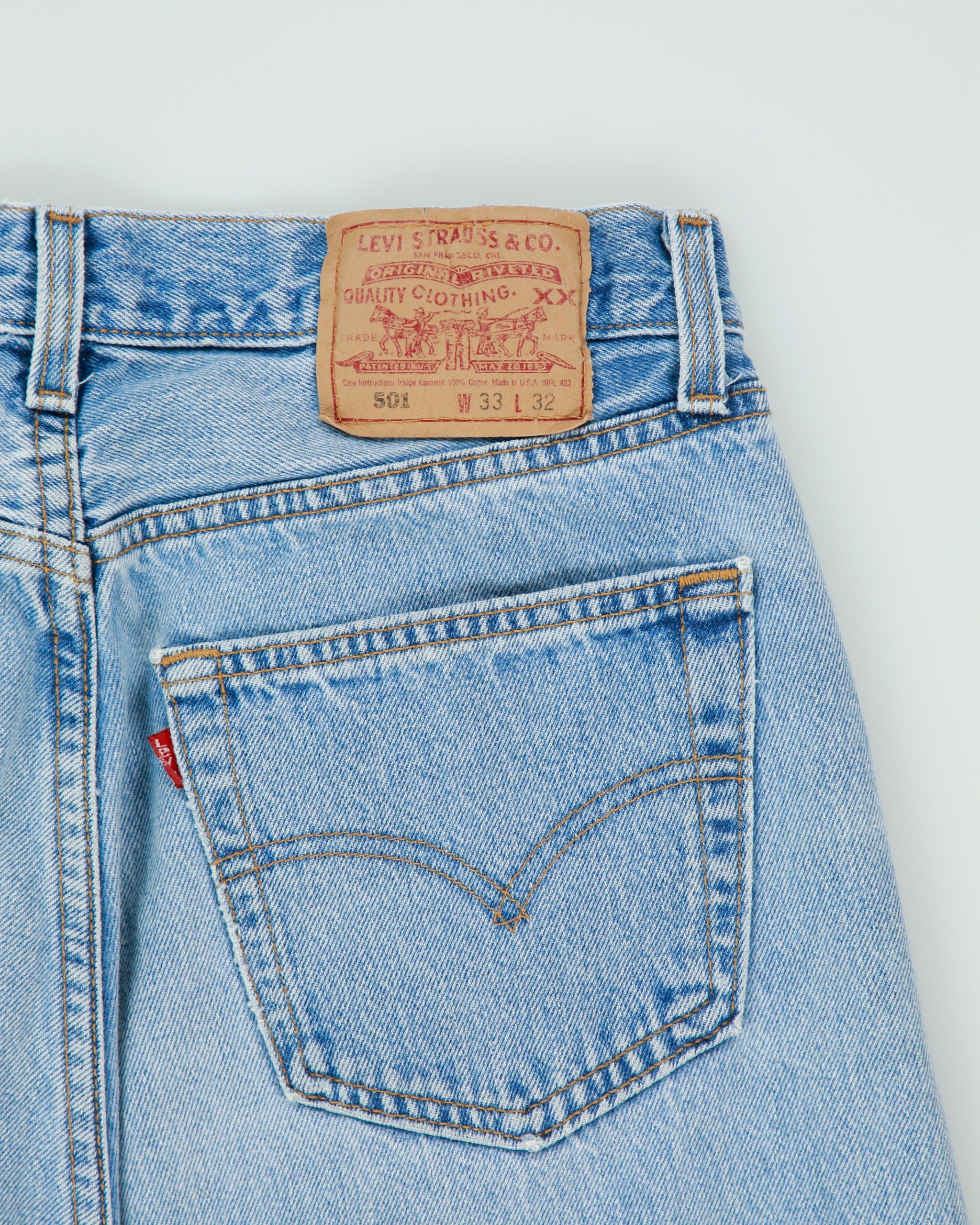 Vintage 1996 Levi's 501 Red Batwing Made In USA Jeans - W30 L32