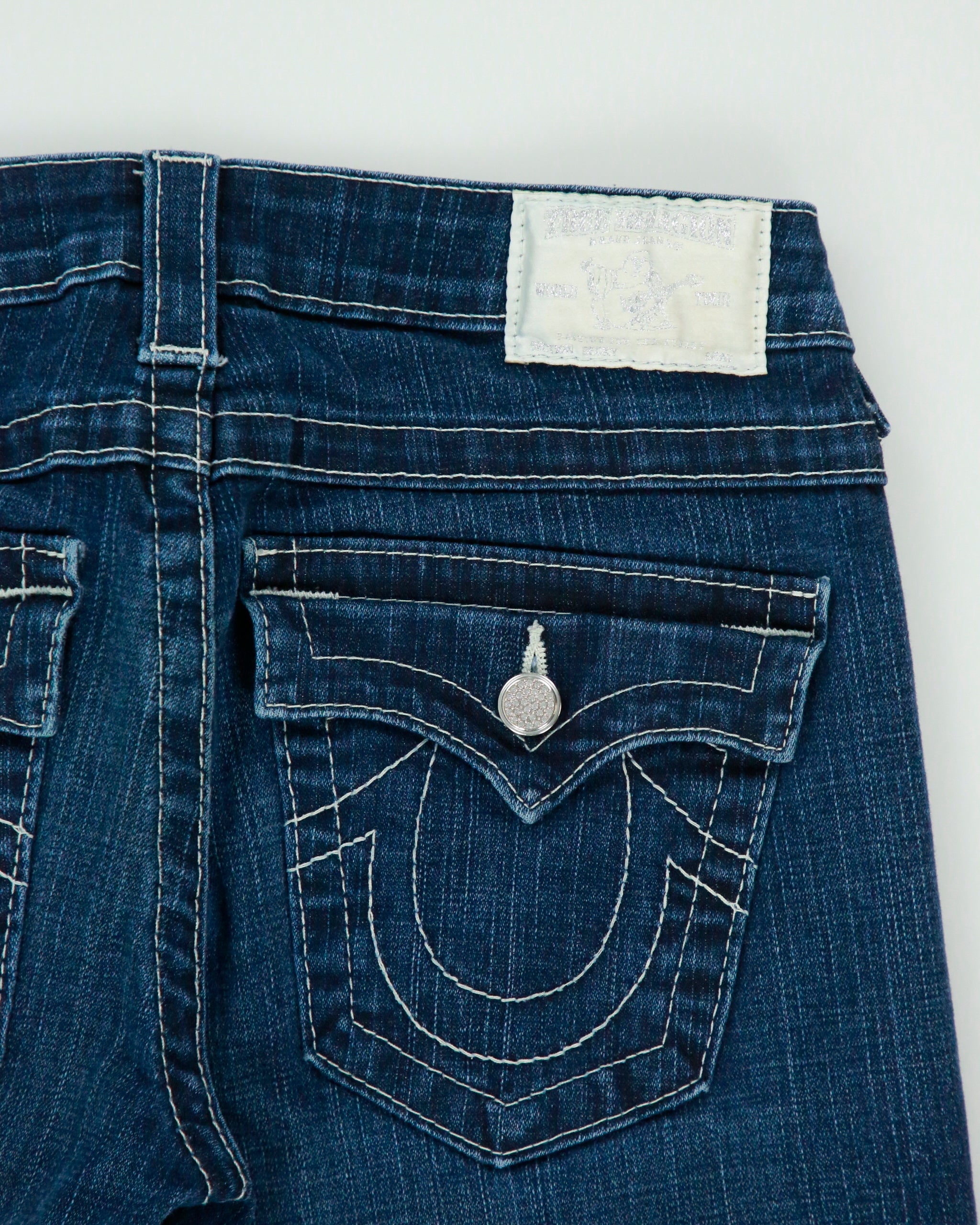 Vintage Y2K 2000s True Religion 'Ricky' Rhinestone Detail Jeans - W28 L30