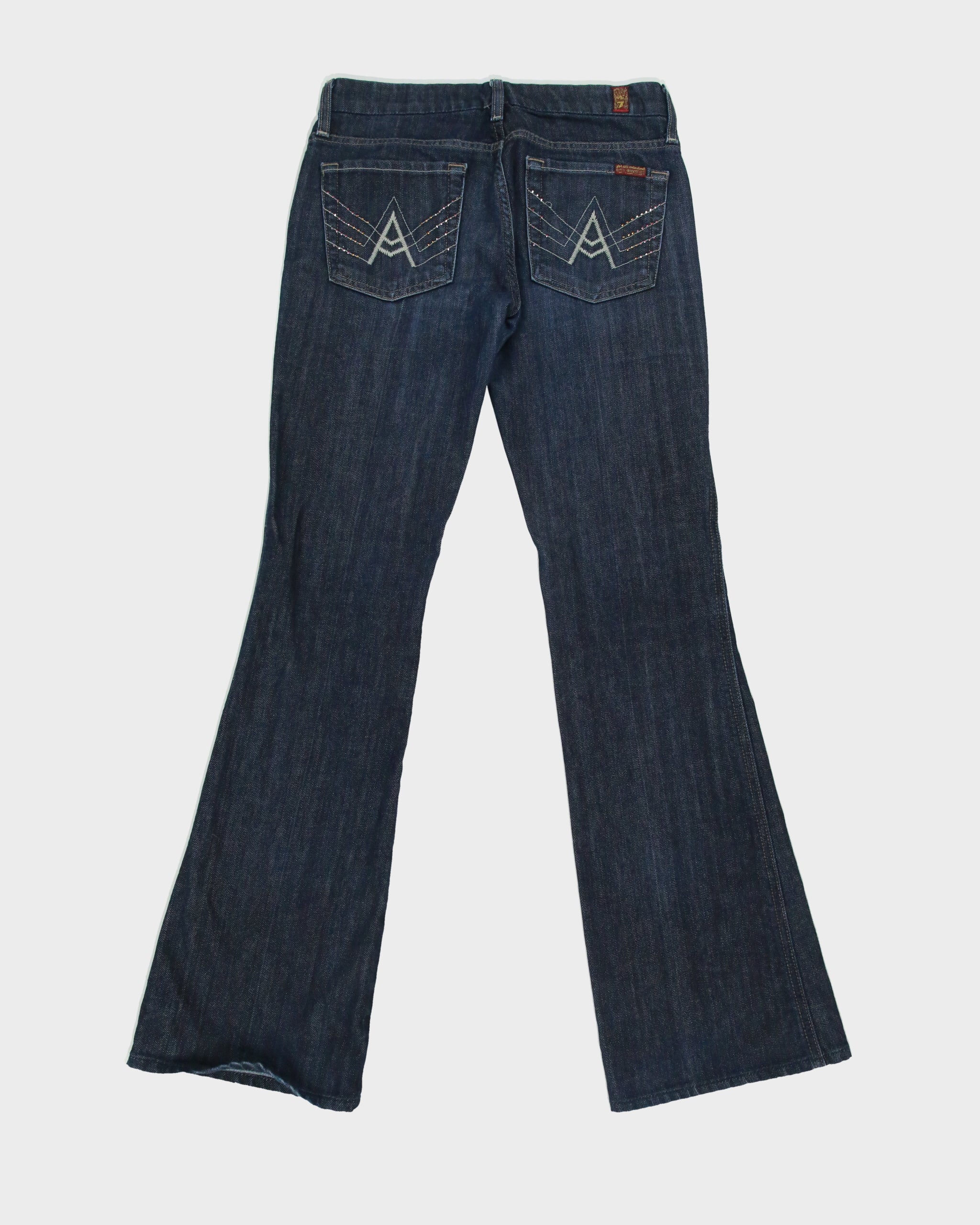 Vintage Y2K 2000s 7 For All Man Kind Mini Rhinestone Bootcut Jeans - W29 L31