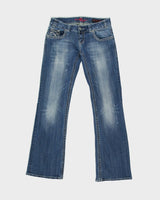 Vintage Y2K 00s Rock &amp; Roll Cowgirl Studded Rhinestone Bootcut Jeans - W29 L29