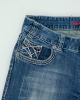 Vintage Y2K 00s Rock &amp; Roll Cowgirl Studded Rhinestone Bootcut Jeans - W29 L29