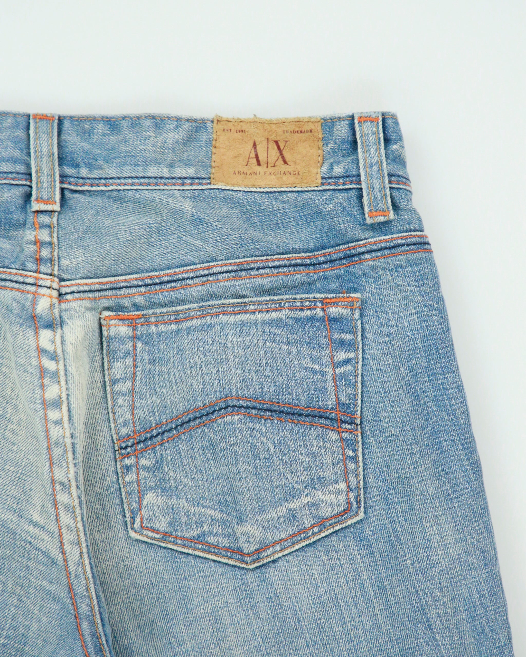 Vintage Y2K 00s Armani Exchange Distressed 'Light Crinkle' Bootcut jeans - W27 L32