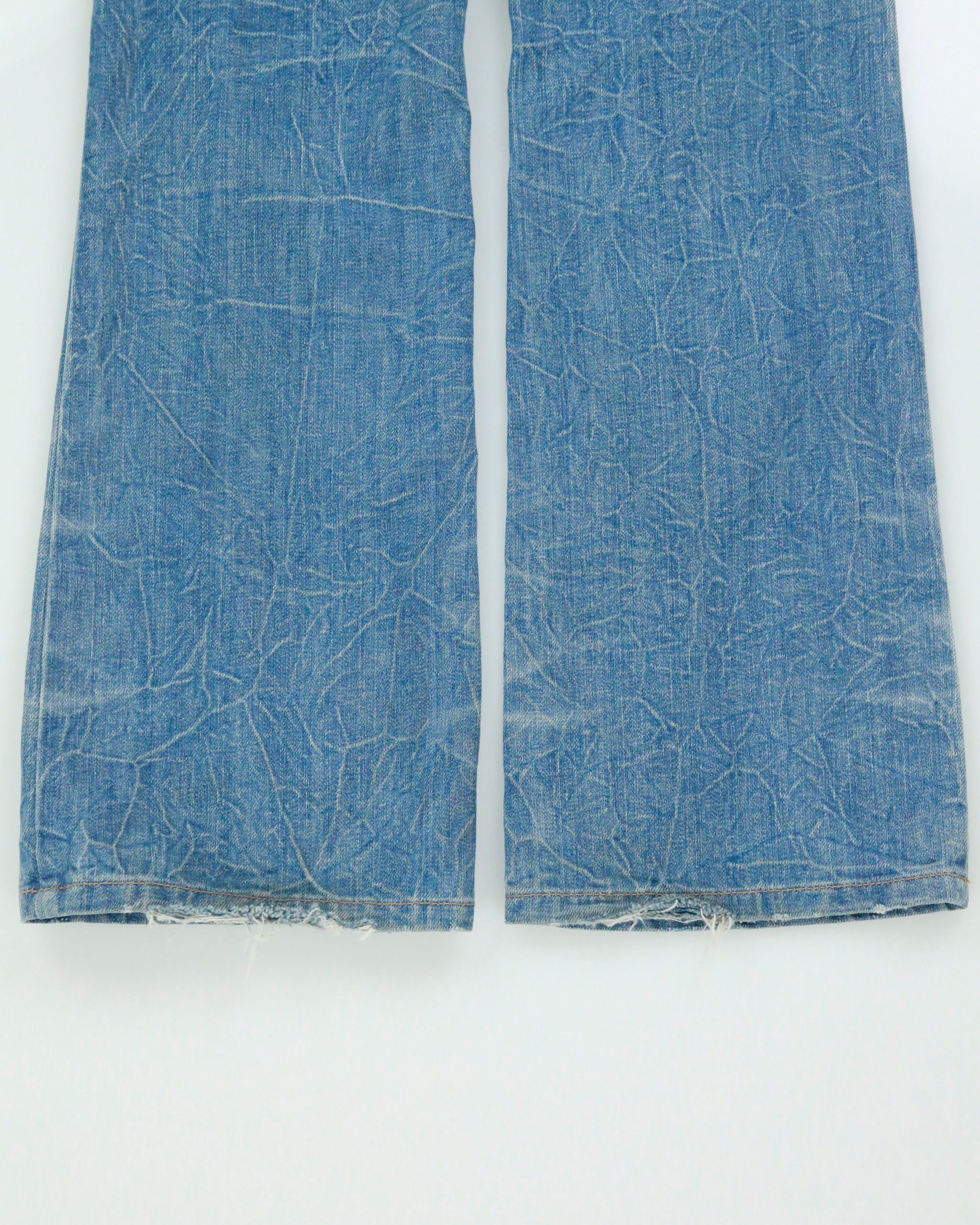 Vintage Y2K 00s Armani Exchange Distressed 'Light Crinkle' Bootcut jeans - W27 L32