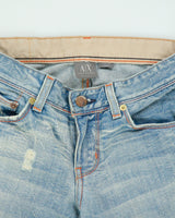 Vintage Y2K 00s Armani Exchange Distressed 'Light Crinkle' Bootcut jeans - W27 L32