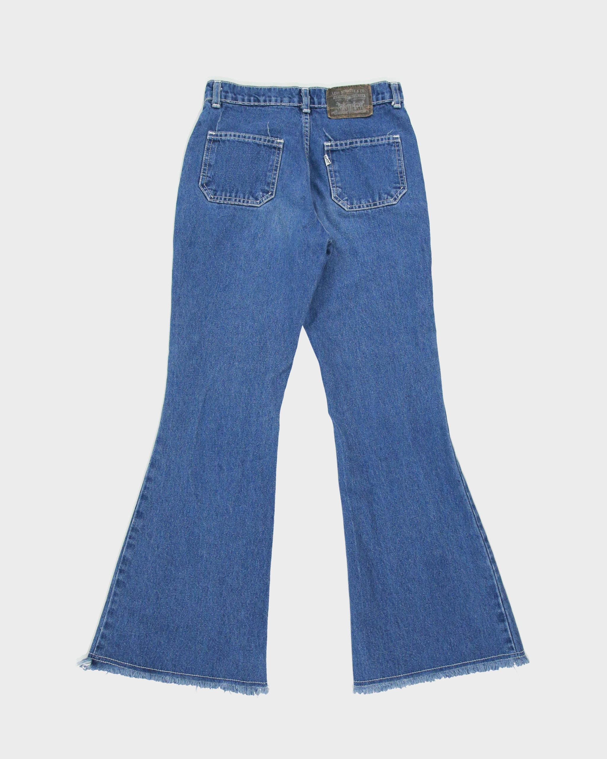 Vintage 1995 Levi's Batwing White Tab Made In Canada Raw Hem Flared Dragonfly Jeans - W25 L27