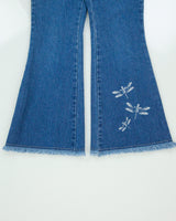 Vintage 1995 Levi's Batwing White Tab Made In Canada Raw Hem Flared Dragonfly Jeans - W25 L27