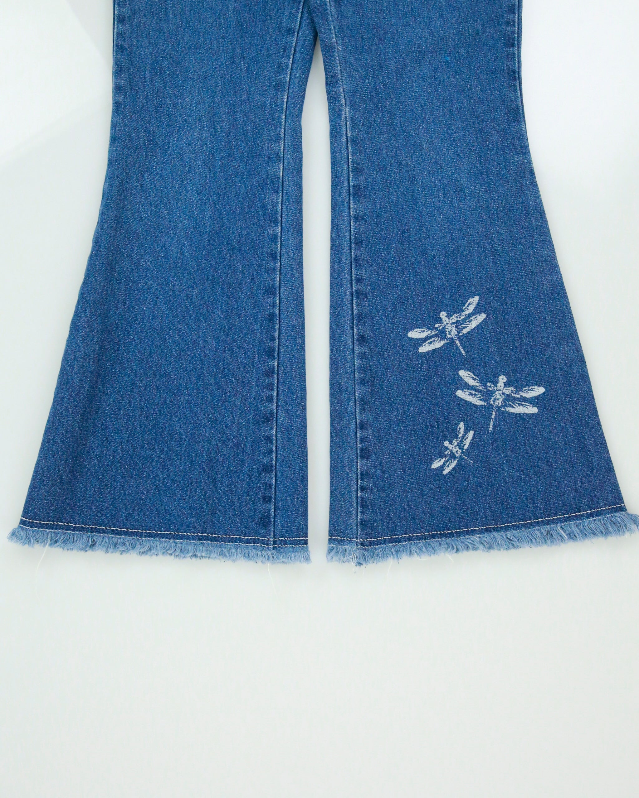 Vintage 1995 Levi's Batwing White Tab Made In Canada Raw Hem Flared Dragonfly Jeans - W25 L27