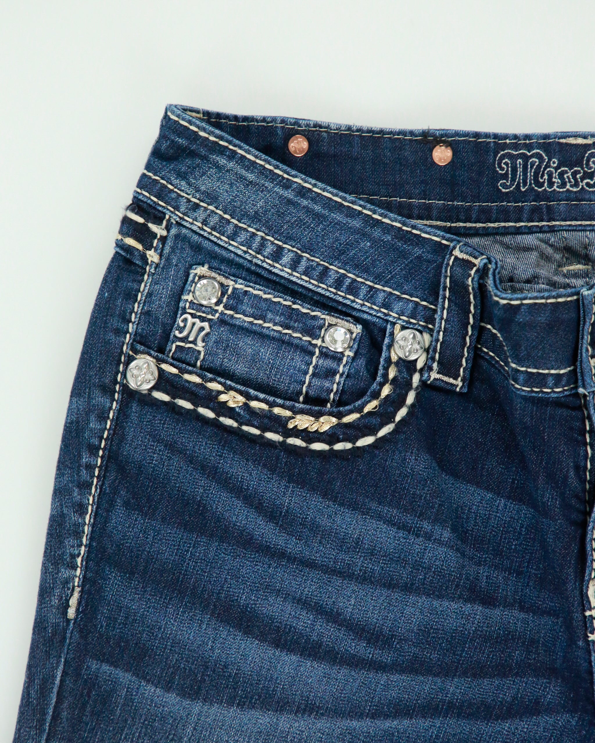 Vintage Y2K 00s Miss Me Rhinestone Embroidered Skinny Jeans - W31 L29