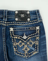 Vintage Y2K 00s Miss Me Rhinestone Embroidered Skinny Jeans - W31 L29