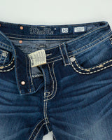 Vintage Y2K 00s Miss Me Rhinestone Embroidered Skinny Jeans - W31 L29