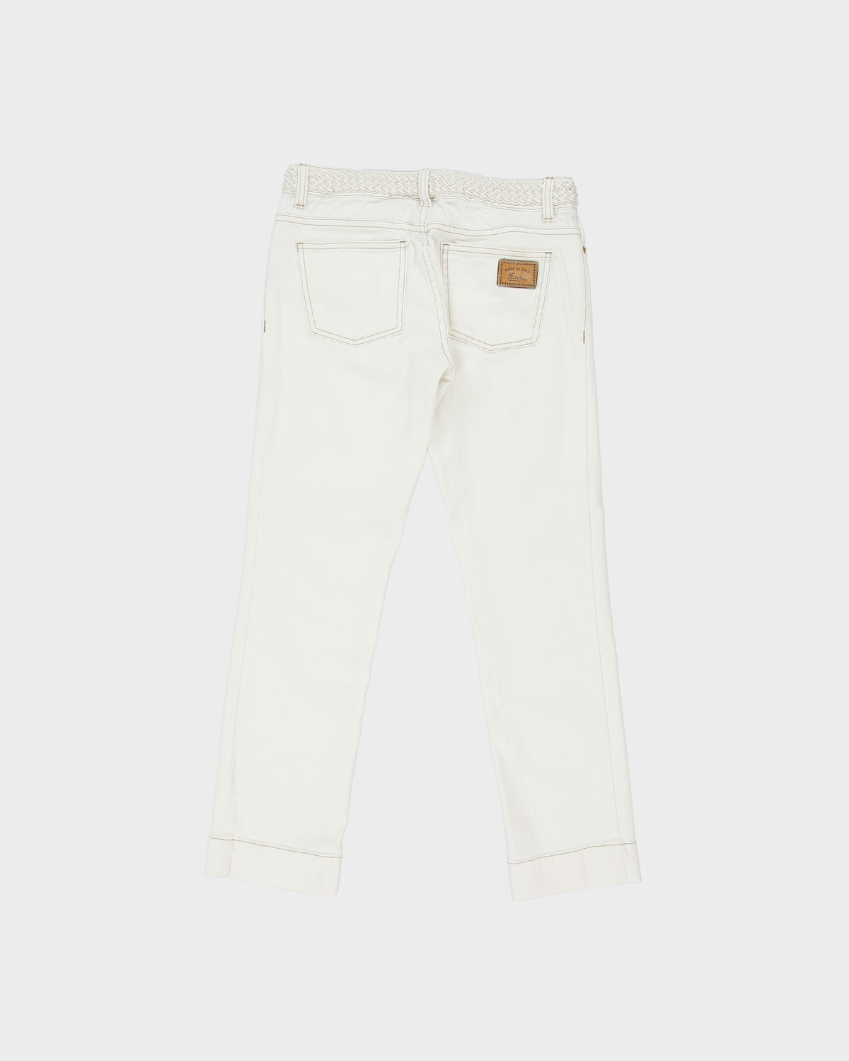 Vintage F/W 2010 Gucci Women's Low Rise Contrast Stitch Braided Slim Fit Denim Jeans - W28 L27