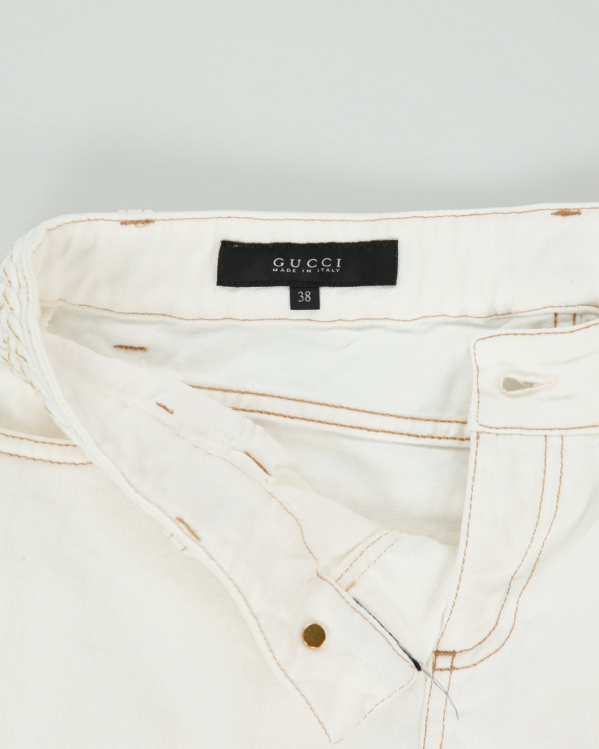 Vintage F/W 2010 Gucci Women's Low Rise Contrast Stitch Braided Slim Fit Denim Jeans - W28 L27