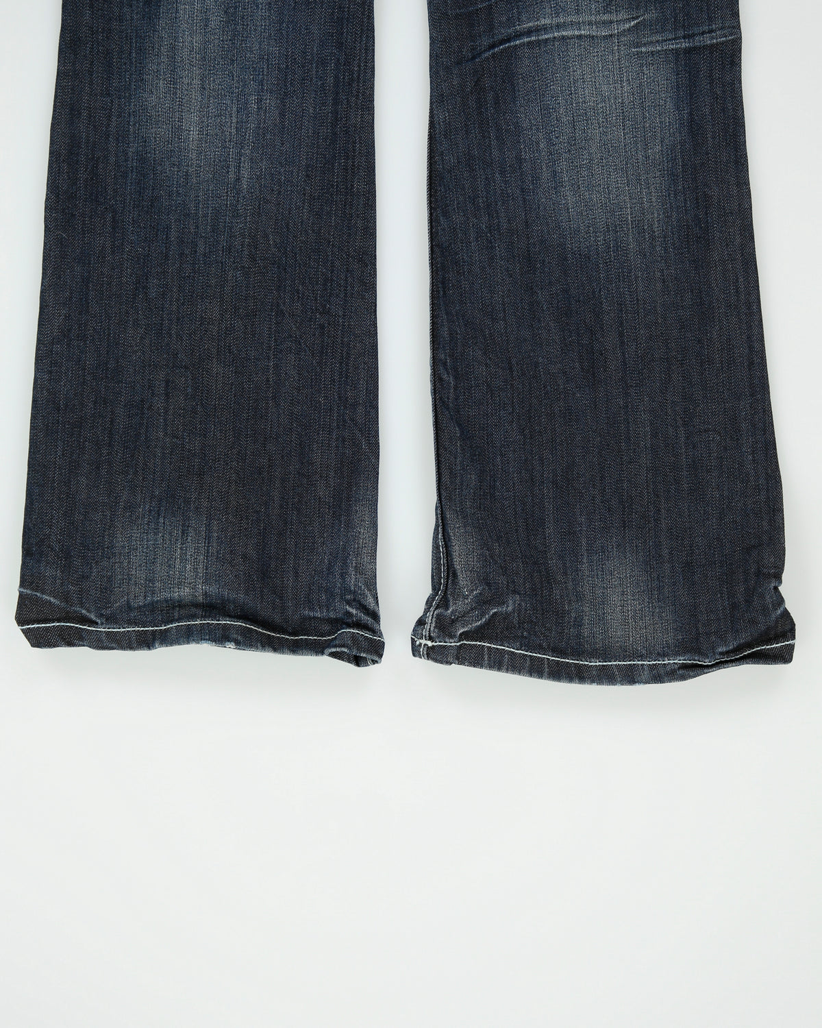 Vintage Y2K 00s Wrangler Rock 47 Women's Ultra Low Rise Contrast Stitch Embellished Raw Denim Bootcut Jeans - W26 L35