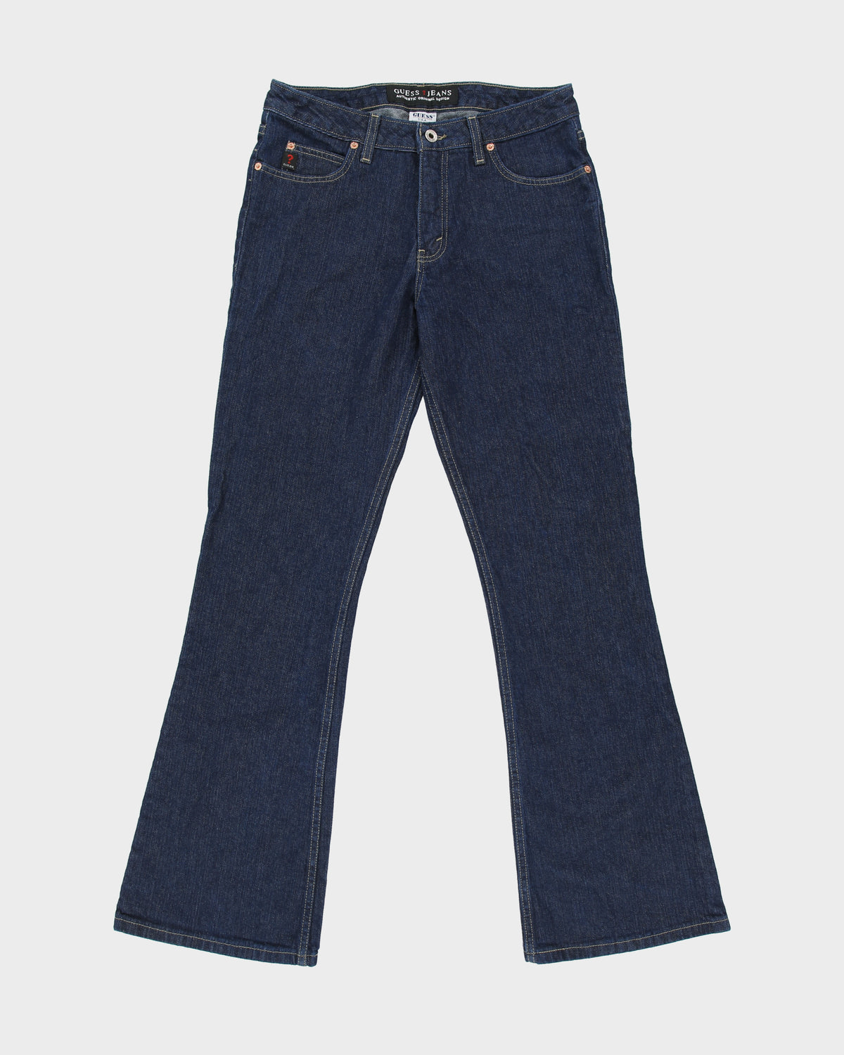Vintage Y2K 00s Guess Women's Mid Rise Indigo Denim Made In America Bootcut Jeans - W30 L32
