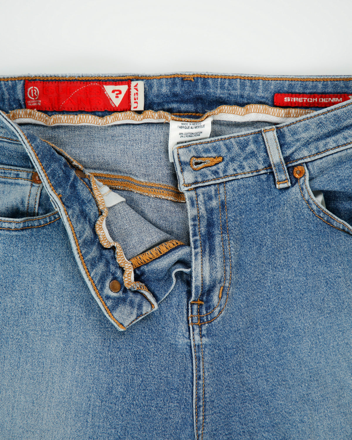 Vintage Y2K 00s Guess Women's High Rise Stone Wash Stretch Denim Bootcut Jeans - W34 L32