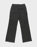 Vintage Y2K 00s Lauren Ralph Lauren LRL Women's Mid Rise Pinstripe Double Button Wide Leg Denim Jeans - W30 L32