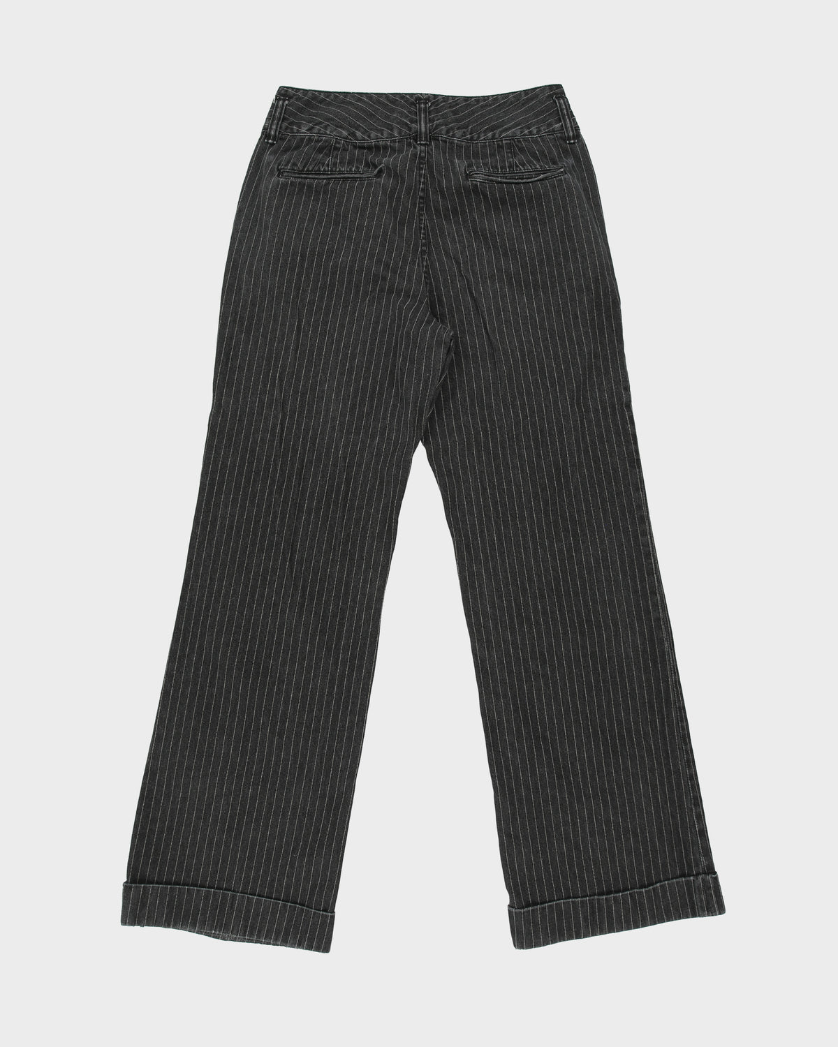 Vintage Y2K 00s Lauren Ralph Lauren LRL Women's Mid Rise Pinstripe Double Button Wide Leg Denim Jeans - W30 L32