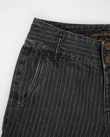 Vintage Y2K 00s Lauren Ralph Lauren LRL Women's Mid Rise Pinstripe Double Button Wide Leg Denim Jeans - W30 L32
