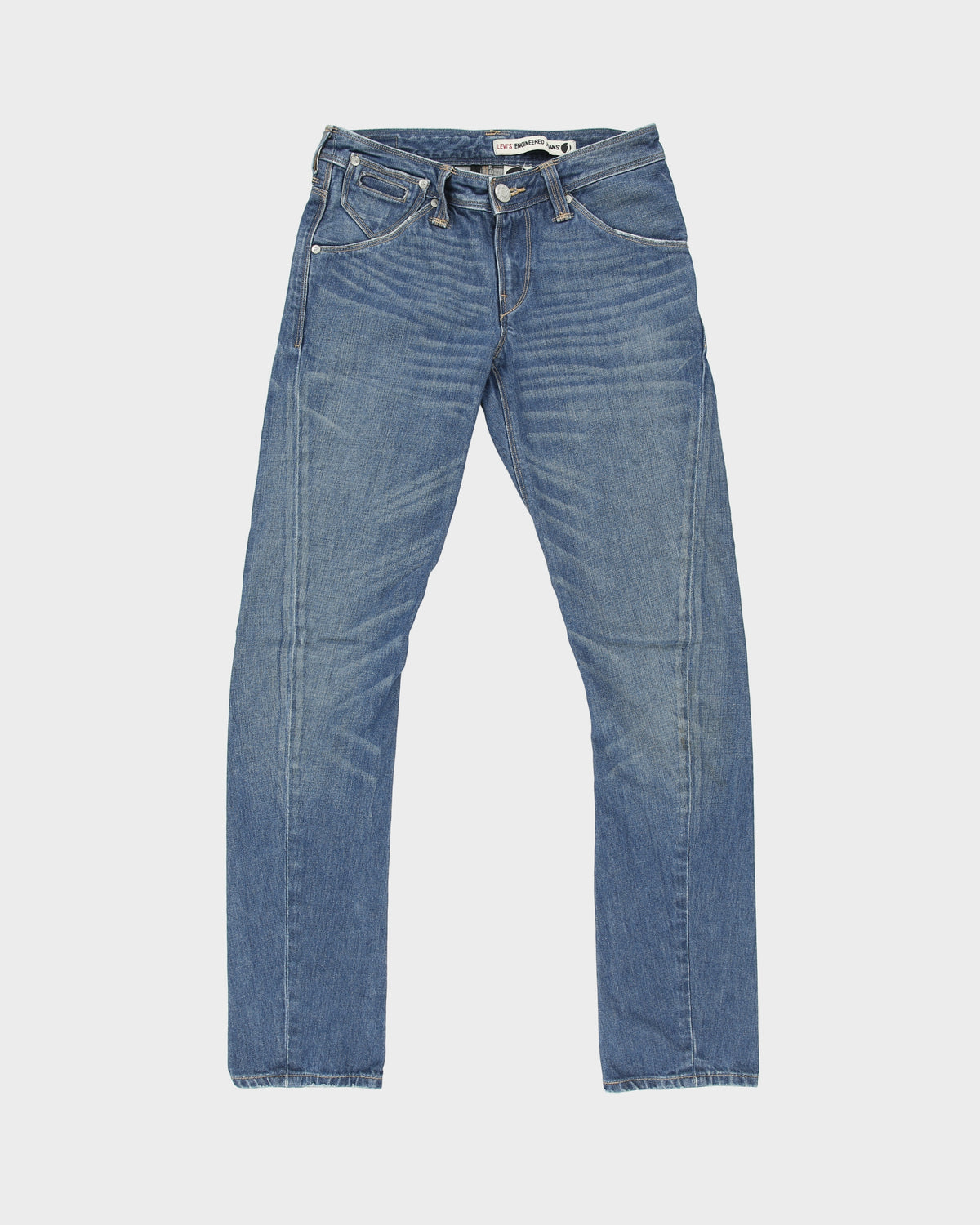 Vintage Y2K 00s Levi's Engineered Women's Low Rise Seam Front Barrel Leg Slim Fit Denim Jeans - W28 L32