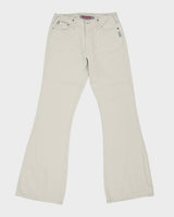 Vintage Y2K 00s Silver Jeans Low Rise Khaki Women's Canvas Denim Flared Jeans - W32 L35