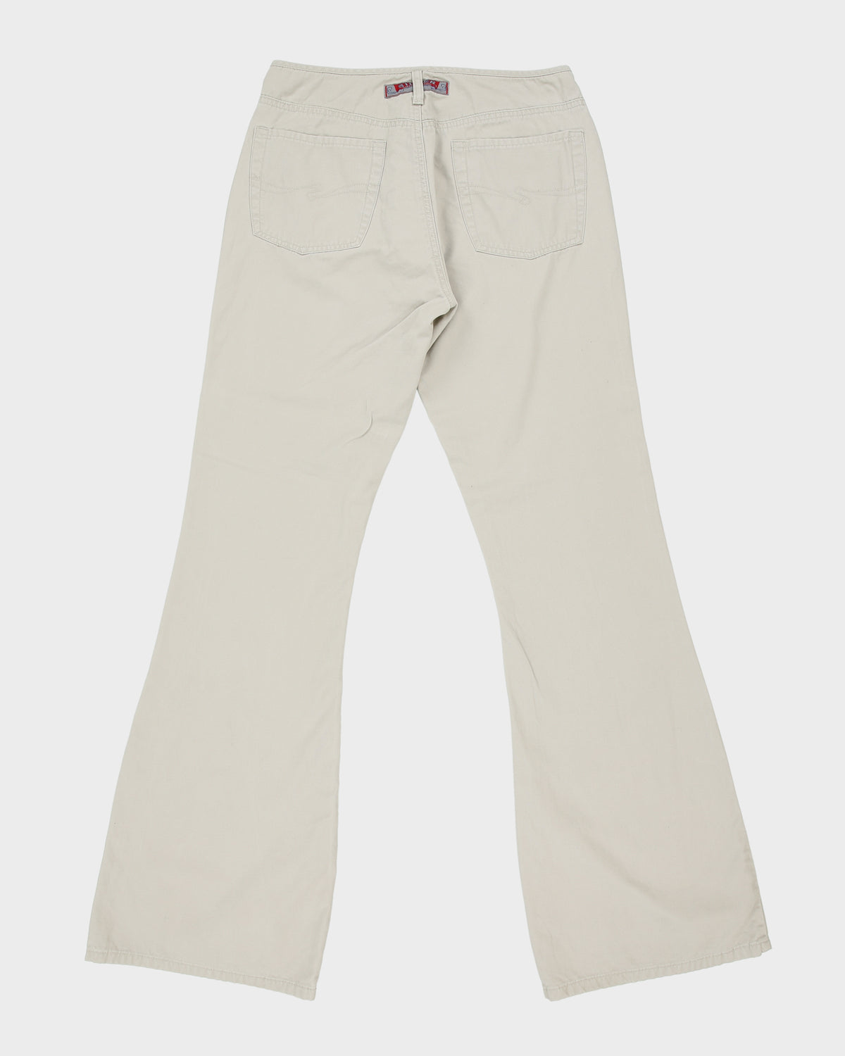 Vintage Y2K 00s Silver Jeans Low Rise Khaki Women's Canvas Denim Flared Jeans - W32 L35