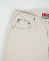 Vintage Y2K 00s Silver Jeans Low Rise Khaki Women's Canvas Denim Flared Jeans - W32 L35