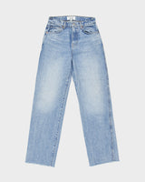 Reformation Women's 'Val 90's Mid Rise Straight Leg' Raw Hem Denim Jeans - W26 L31