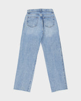 Reformation Women's 'Val 90's Mid Rise Straight Leg' Raw Hem Denim Jeans - W26 L31