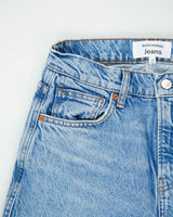 Reformation Women's 'Val 90's Mid Rise Straight Leg' Raw Hem Denim Jeans - W26 L31